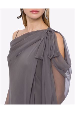 Abito in chiffon di seta organico grigio ALBERTA FERRETTI | A043666140507